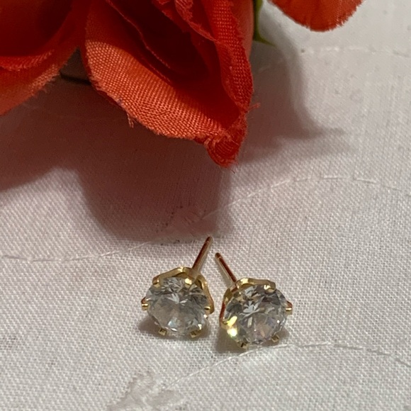 Faux Diamond Stud Earrings - Picture 1 of 4